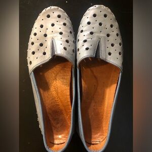 Stylish Light Blue Leather Women's Loafers